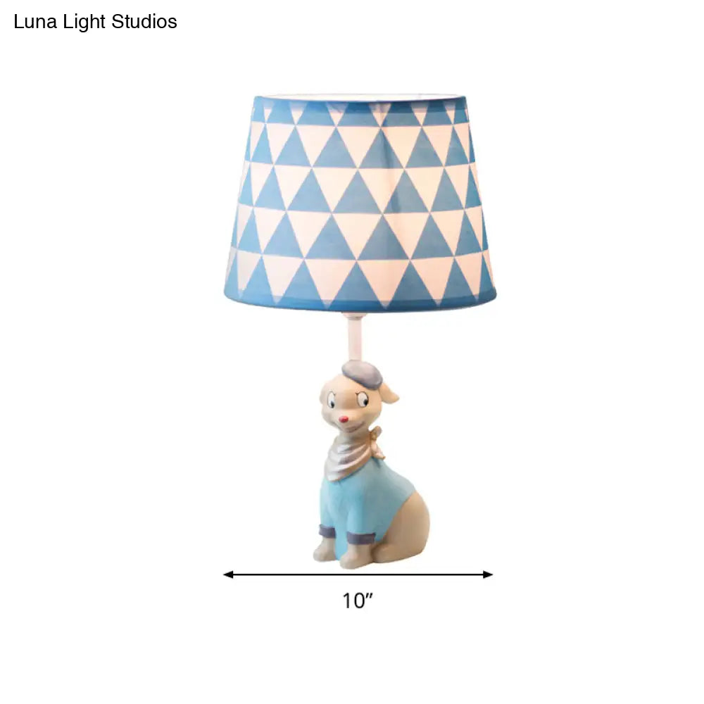 Blue Smiling Cartoon Doggy Reading Light - Child Bedside Desk Lamp