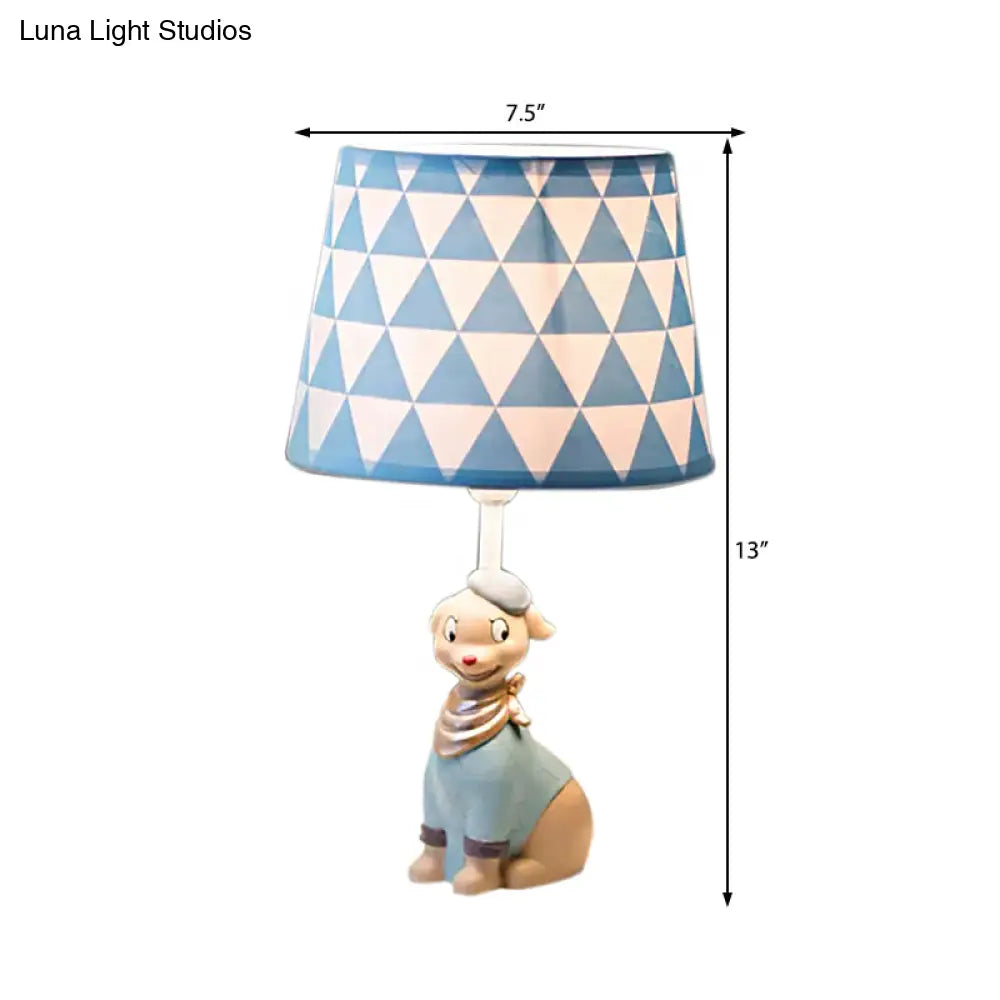 Blue Smiling Cartoon Doggy Reading Light - Child Bedside Desk Lamp