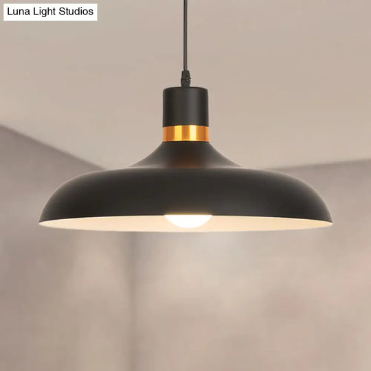 Bowl-Shaded Pendant Light: Aluminum Fixture For Contemporary Living Room Decor