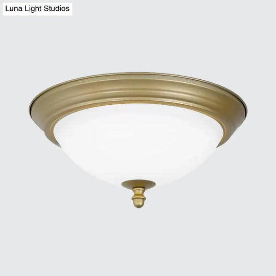 Bowl Shaped Led Ceiling Light In Minimalist Black/Bronze/Dark Coffee Milk Glass Flush Mount Fixture