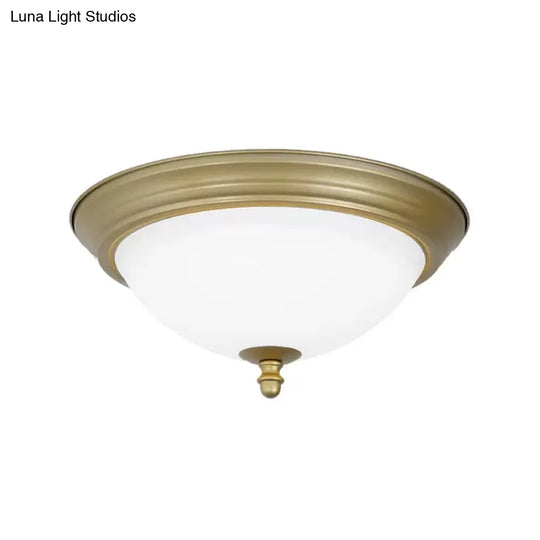 Bowl Shaped Led Ceiling Light In Minimalist Black/Bronze/Dark Coffee Milk Glass Flush Mount Fixture