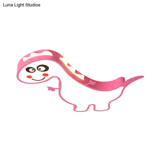 Boys Girls Led Ceiling Light: Dancing Dragon Acrylic Cartoon Flush Fixture