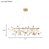 Branch Island Light Nordic Crystal Gold Hanging Ceiling - 16/24 Head Colorful Design For Dining Room
