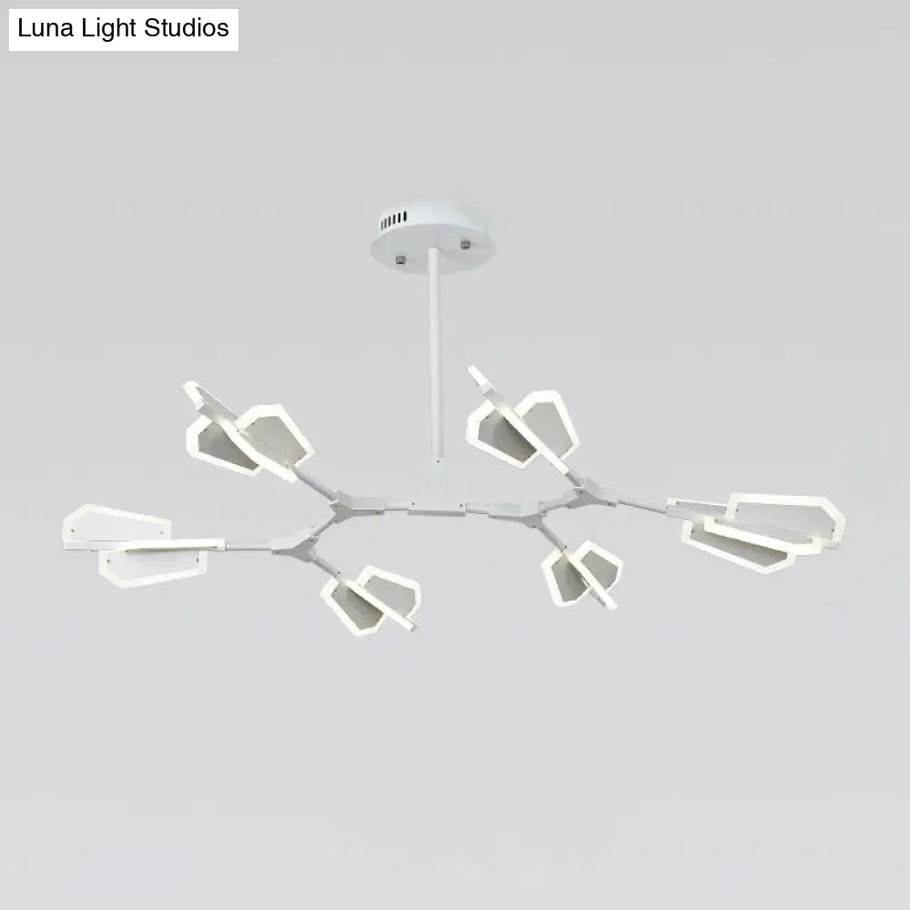 Branch-Shaped Metallic Led Ceiling Chandelier For Postmodern Living Room Lighting