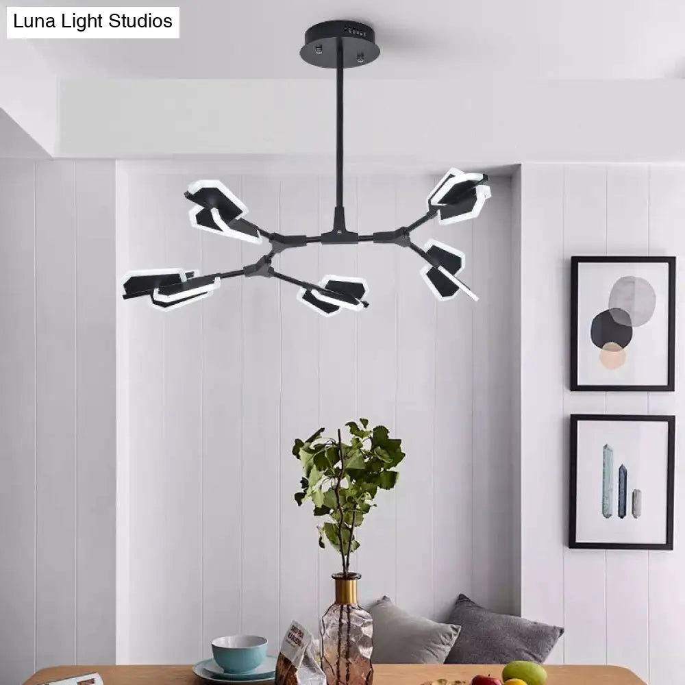 Branch Shaped Led Chandelier Light For Postmodern Metallic Living Room Ceiling Lighting