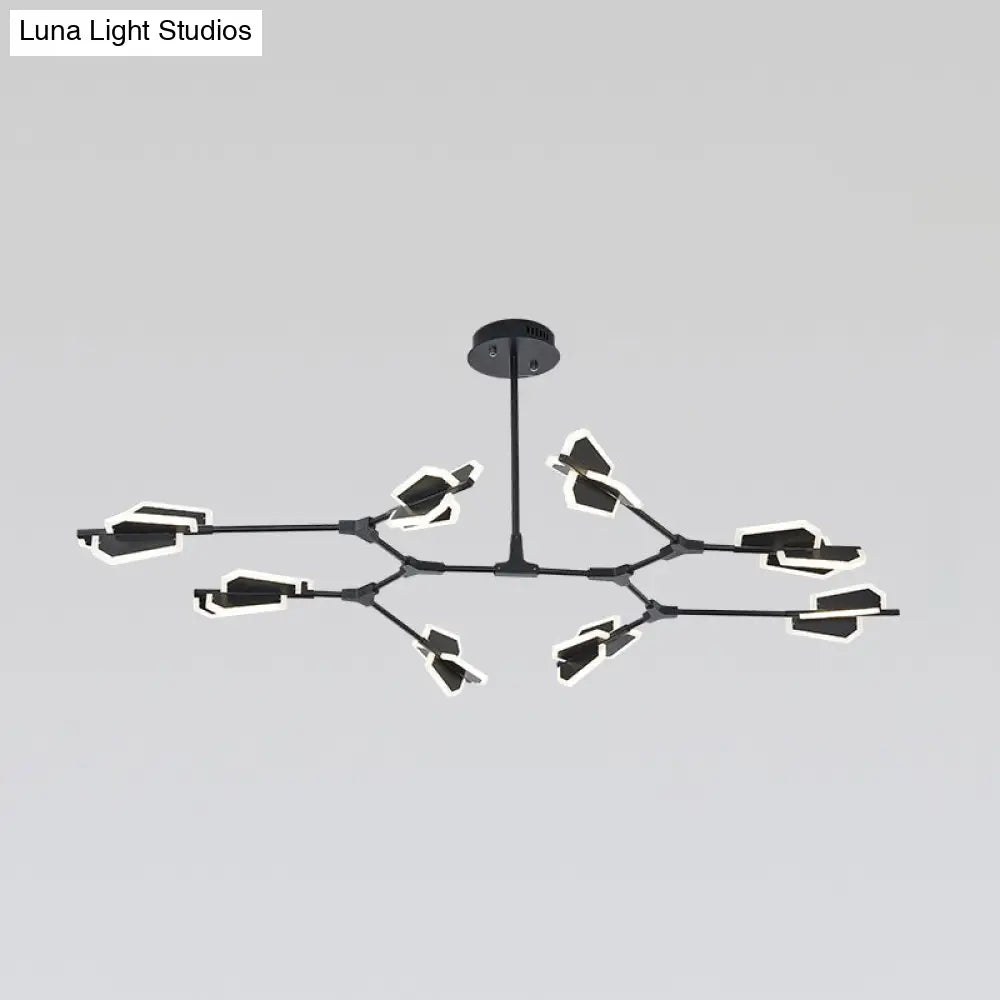 Branch Shaped Led Chandelier Light For Postmodern Metallic Living Room Ceiling Lighting