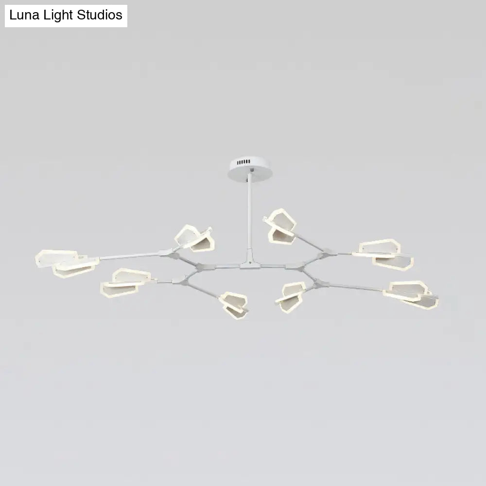 Branch-Shaped Metallic Led Ceiling Chandelier For Postmodern Living Room Lighting