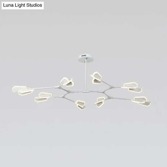 Branch-Shaped Metallic Led Ceiling Chandelier For Postmodern Living Room Lighting