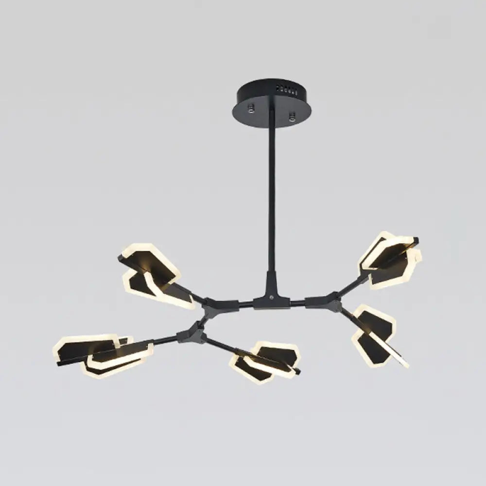 Branch Shaped Led Chandelier Light For Postmodern Metallic Living Room Ceiling Lighting 5 / Black