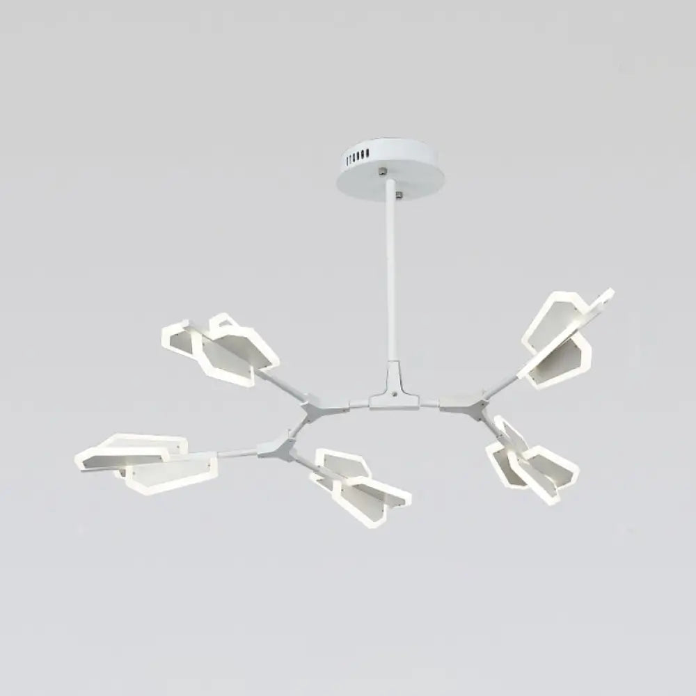 Branch Shaped Led Chandelier Light For Postmodern Metallic Living Room Ceiling Lighting 5 / White