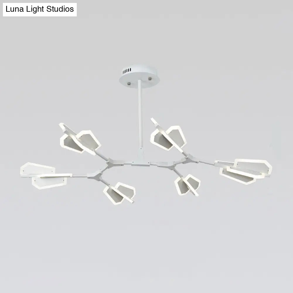 Branch Shaped Led Chandelier Light For Postmodern Metallic Living Room Ceiling Lighting