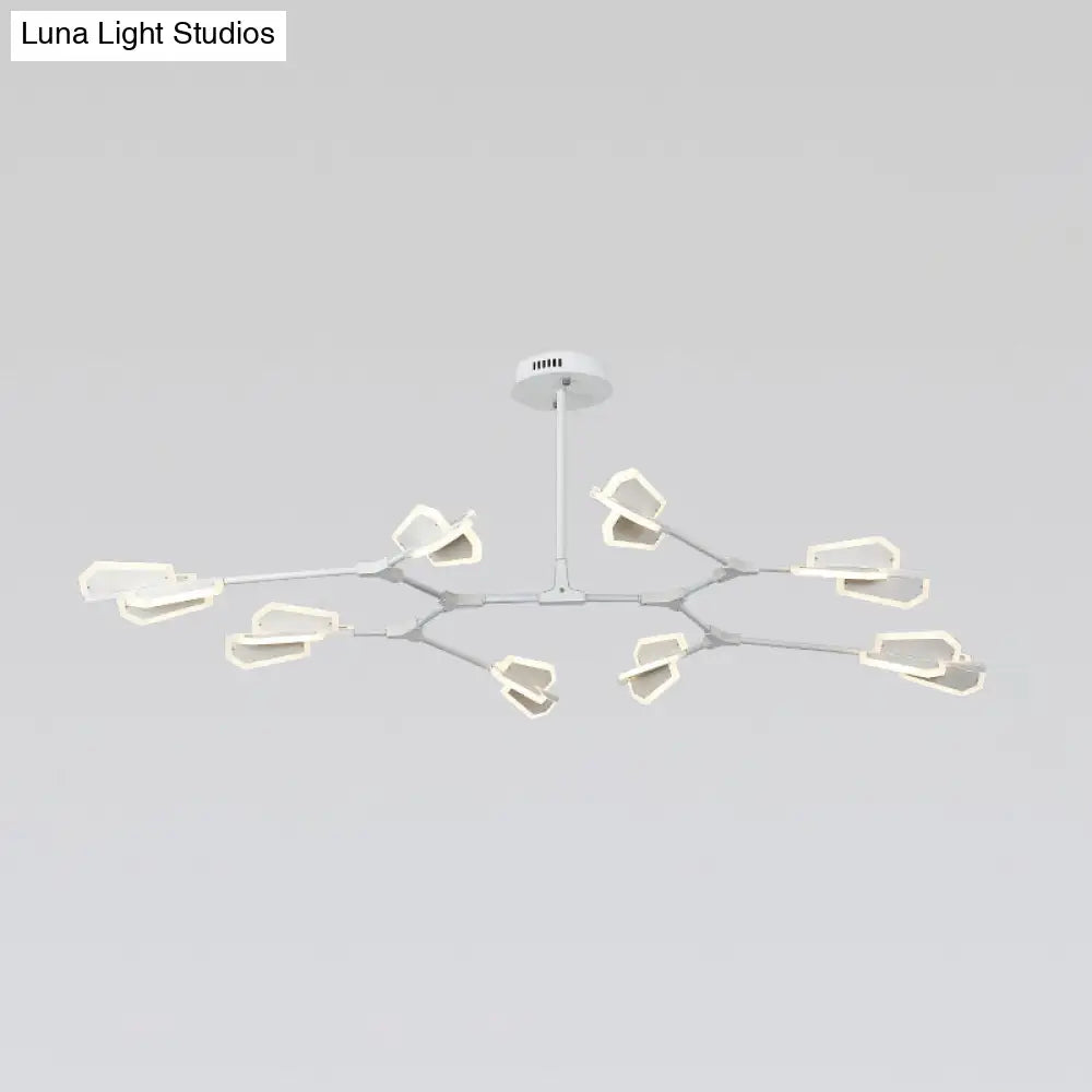 Branch Shaped Led Chandelier Light For Postmodern Metallic Living Room Ceiling Lighting