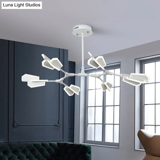 Branch-Shaped Metallic Led Ceiling Chandelier For Postmodern Living Room Lighting 6 / White