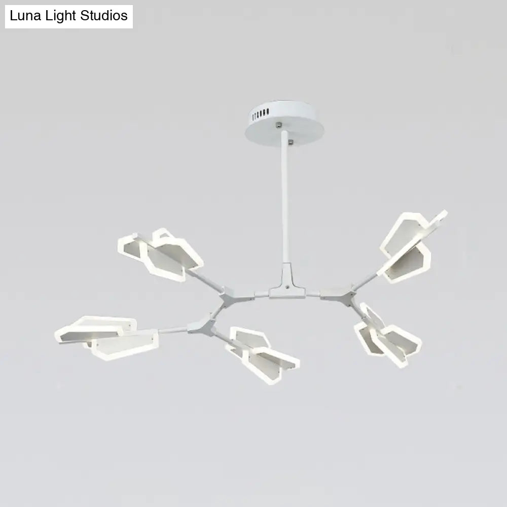 Branch-Shaped Metallic Led Ceiling Chandelier For Postmodern Living Room Lighting 5 / White