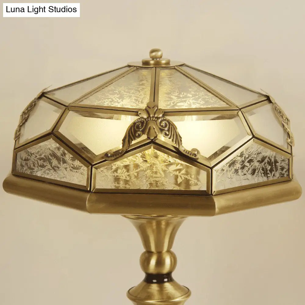 Brass 3-Light Night Light With Classic Frost Glass: Ideal For Bedroom Tables