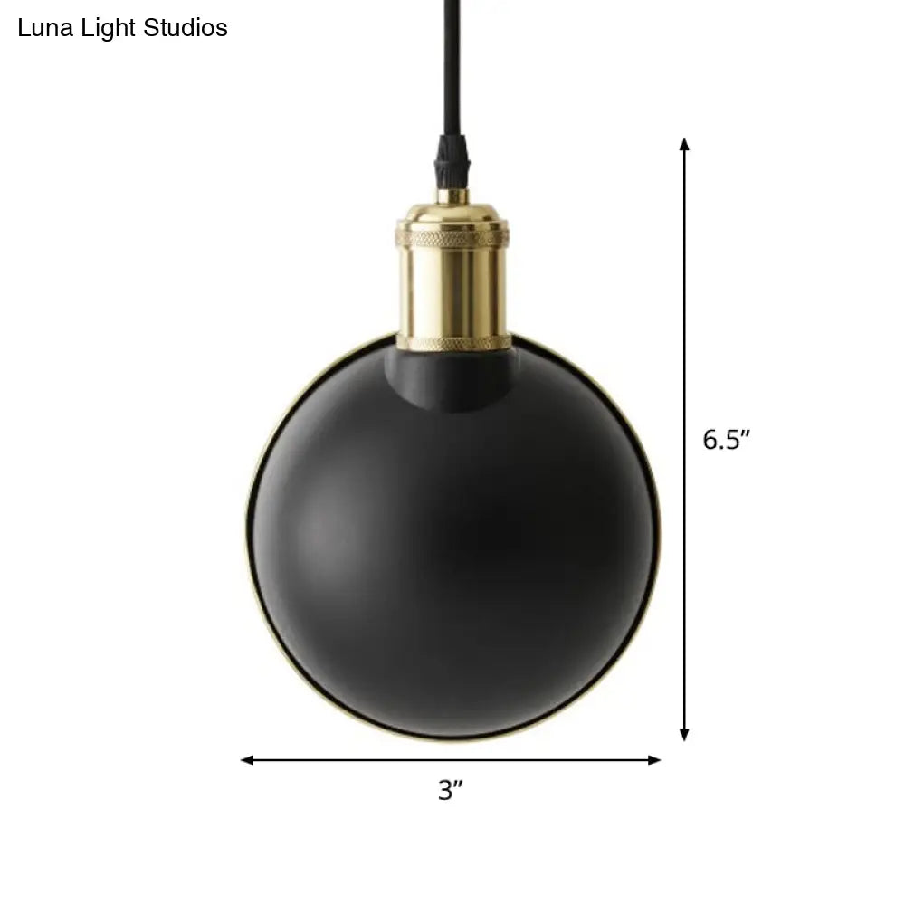 Brass And Black Inner Pot Pendant Light - Simple Metal Ceiling Lamp For Kitchen