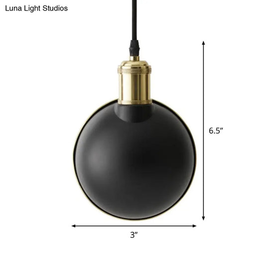 Brass And Black Inner Pot Pendant Light - Simple Metal Ceiling Lamp For Kitchen