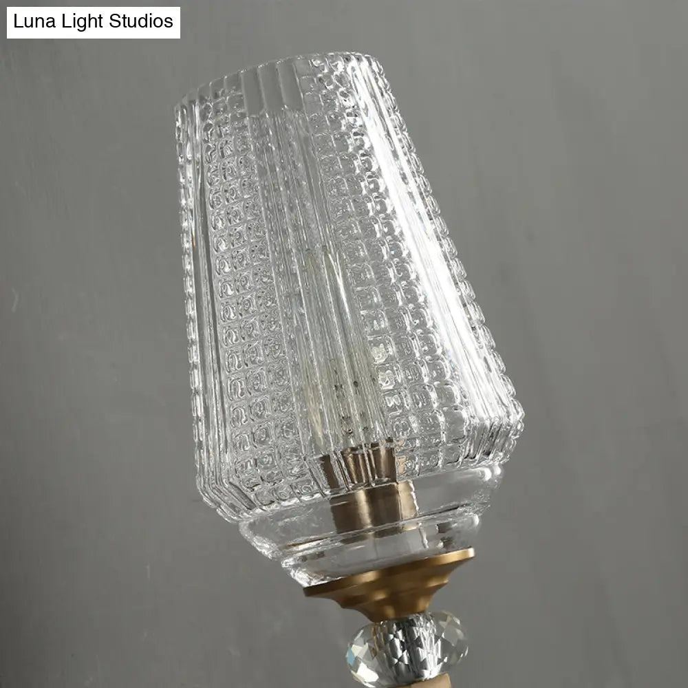 Brass Balcony Wall Sconce With Clear Glass Shade