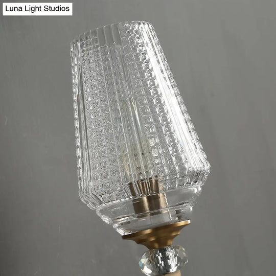 Brass Balcony Wall Sconce With Clear Glass Shade