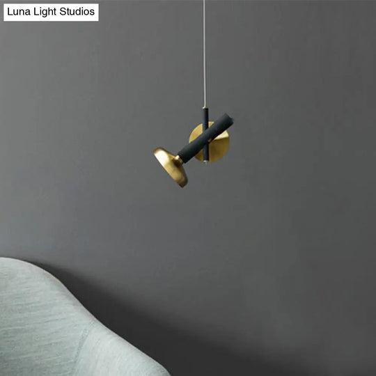 Brass Bedside Pendant Light With Torch Metal Shade - Modern Down Lighting