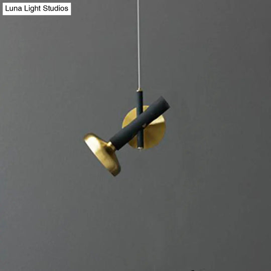 Modern Brass Bedside Pendant With Torch Metal Shade And Down Lighting
