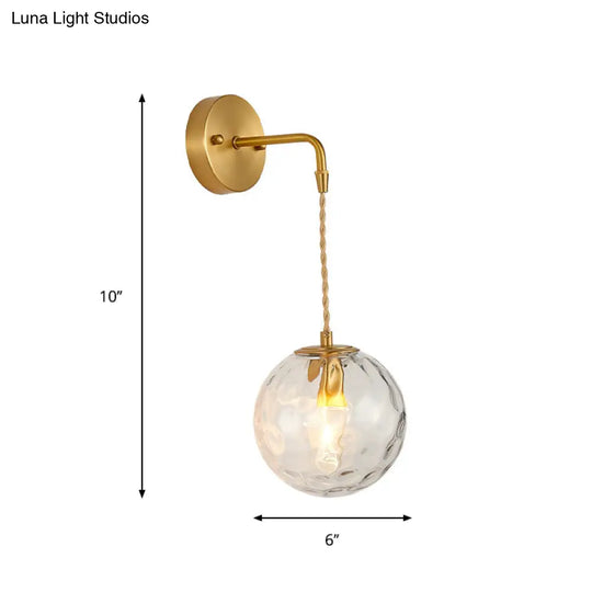 Brass Bedside Wall Sconce Light With Water Glass Shade - Simplicity At Its Finest!