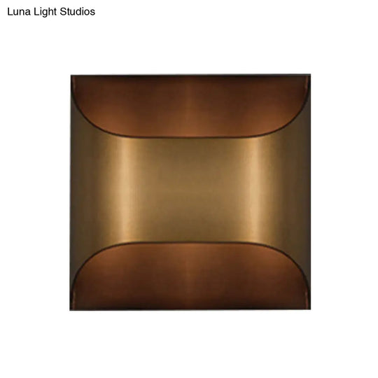 Brass Colonial Square/Rectangle Wall Lamp: Elegant Metal Flush Mount Sconce For Bedrooms