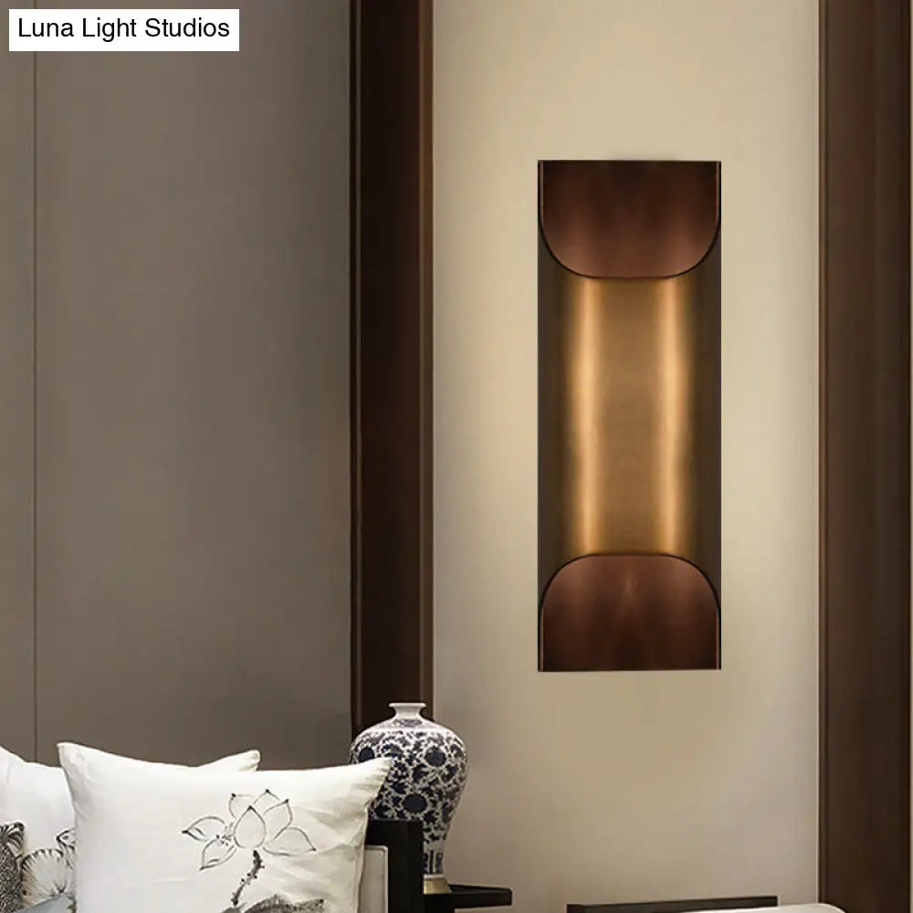 Brass Colonial Square/Rectangle Wall Lamp: Elegant Metal Flush Mount Sconce For Bedrooms