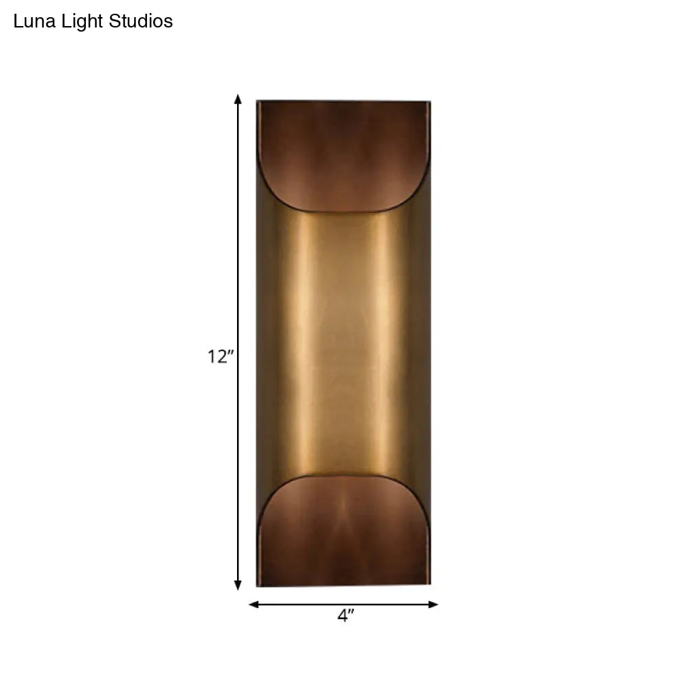 Brass Colonial Square/Rectangle Wall Lamp: Elegant Metal Flush Mount Sconce For Bedrooms