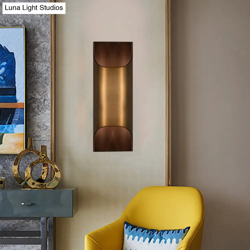 Brass Colonial Square/Rectangle Wall Lamp: Elegant Metal Flush Mount Sconce For Bedrooms