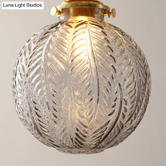 Brass Finish Clear Glass Pendant Light Kit - Modern Spherical Design Ideal For Warehouse Décor