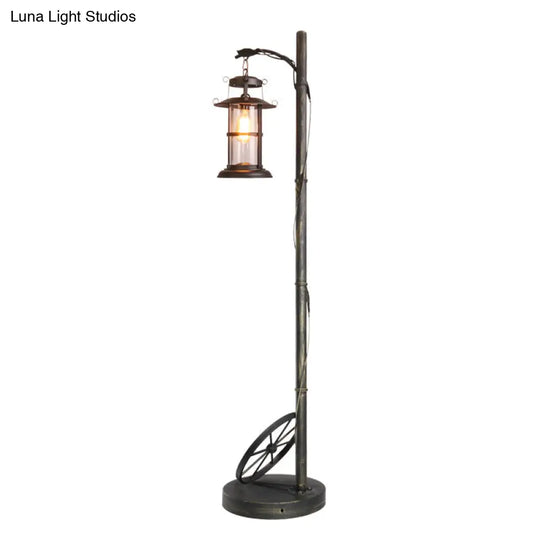 Brass Floor Lamp With Clear Glass Shade Ideal For Living Room 1 Head Standing Lighting Warehouse