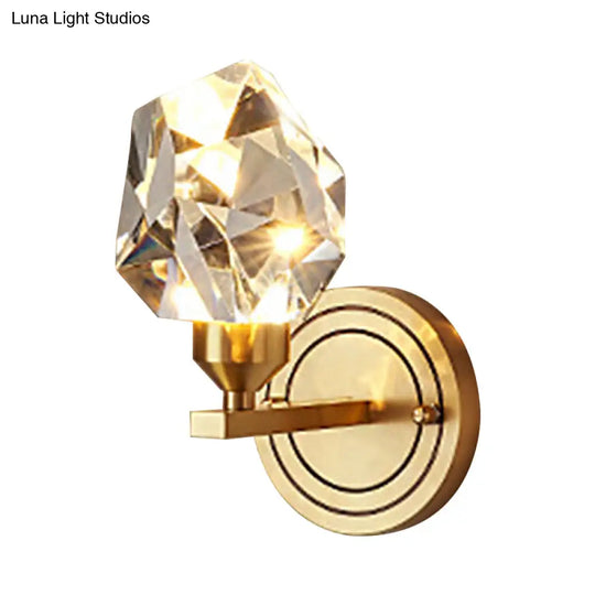 Brass Gem Led Wall Light For Modern Living Rooms