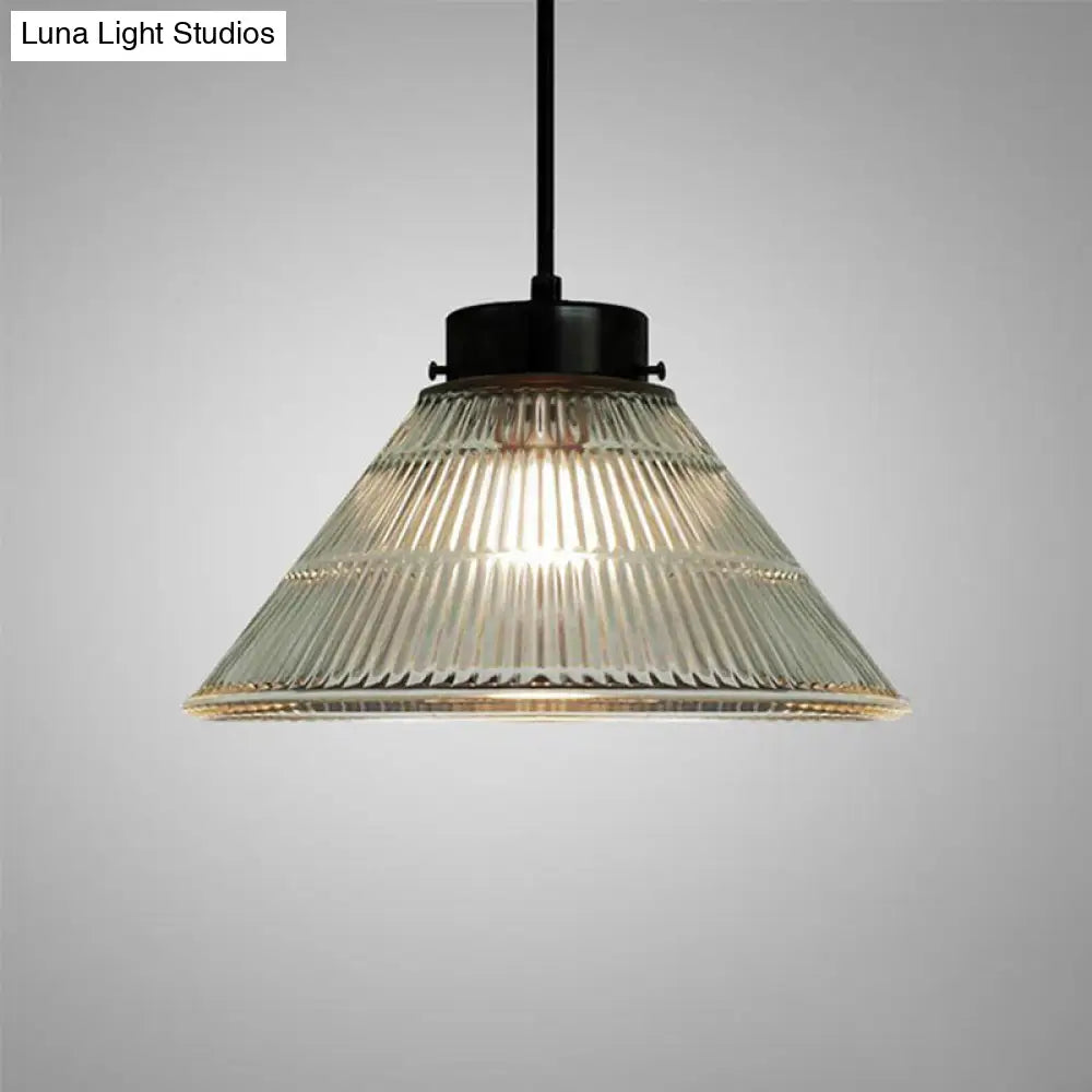 Brass Geometric Glass Drop Pendant - Industrial 1-Light Suspension Fixture For Dining Room Lighting