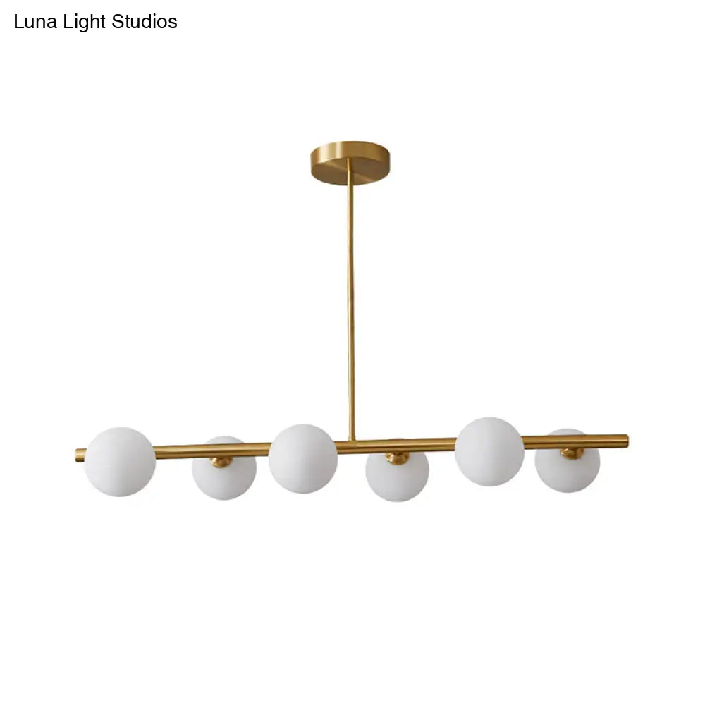 Brass Island Pendant Light Fixture - Simplicity Ball Glass Dining Room Lighting Kit