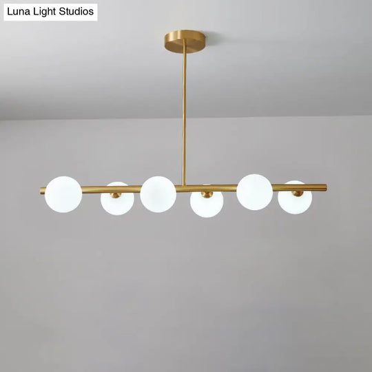 Brass Island Pendant Light Fixture - Simplicity Ball Glass Dining Room Lighting Kit