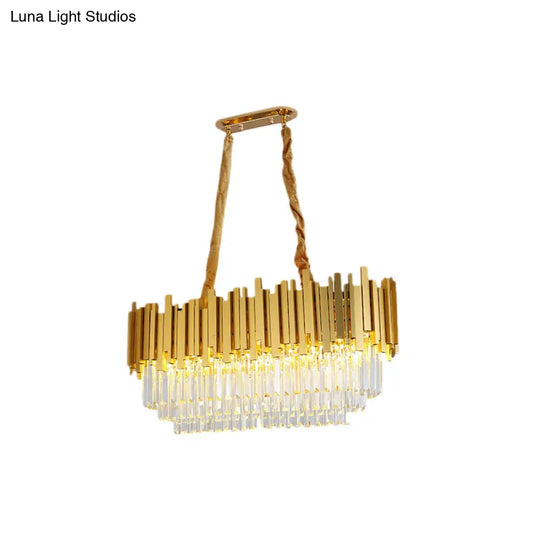 Brass Island Pendant - Traditional Crystal Dining Room Ceiling Light 31.5/39 Wide