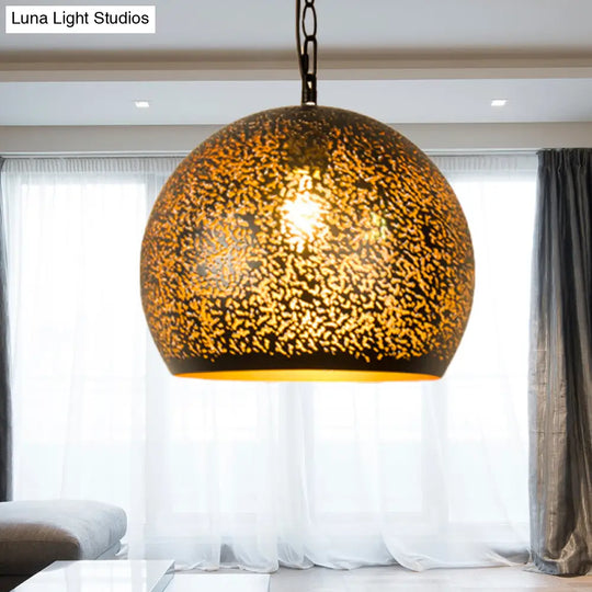 Brass Laser Cut Art Deco Hanging Lamp With 1 Bulb