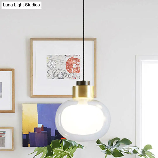 Brass Led Pendant Light With Clear Glass Shade