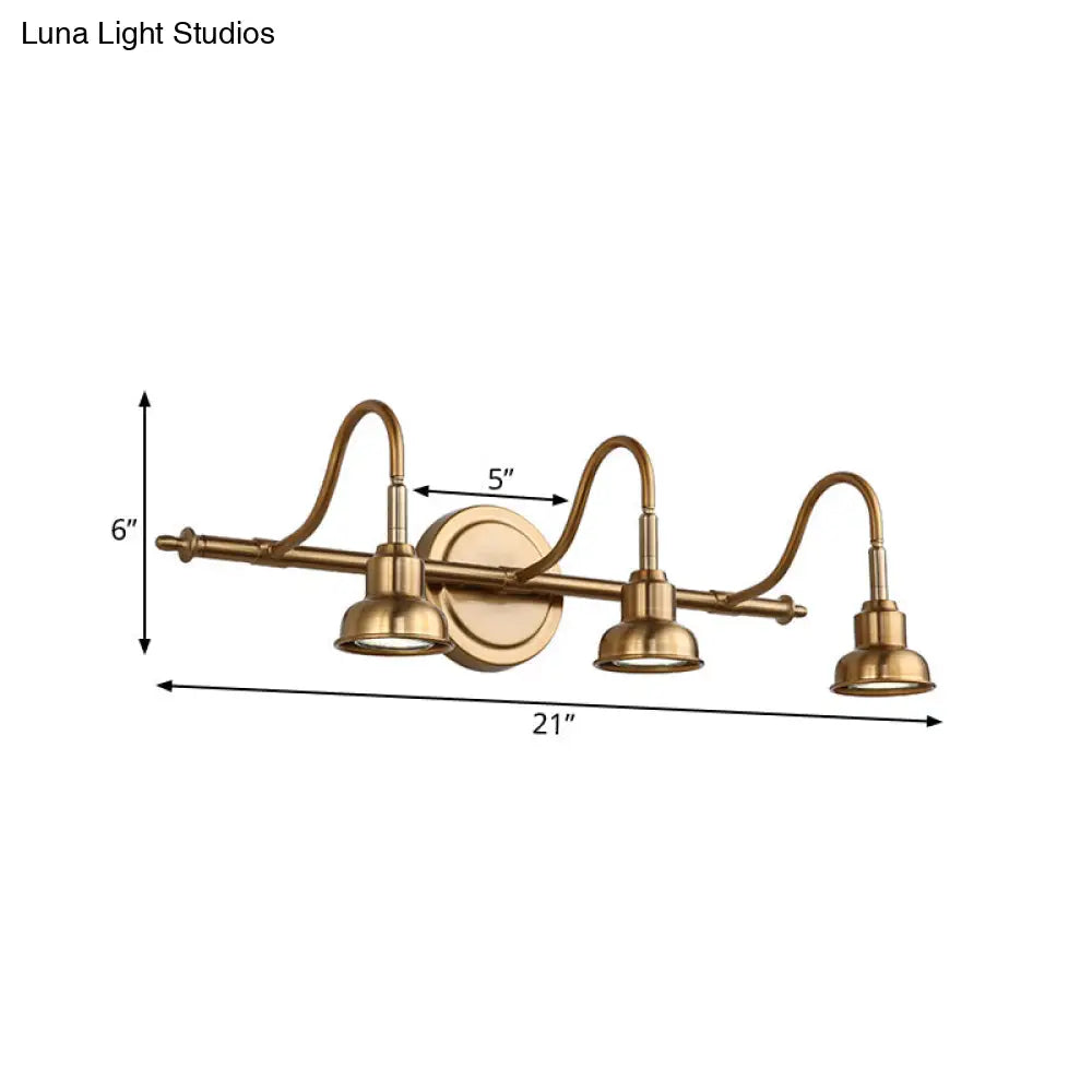 Brass Linear Led Vanity Sconce - Traditional 2/3/4-Light Bathroom Lighting