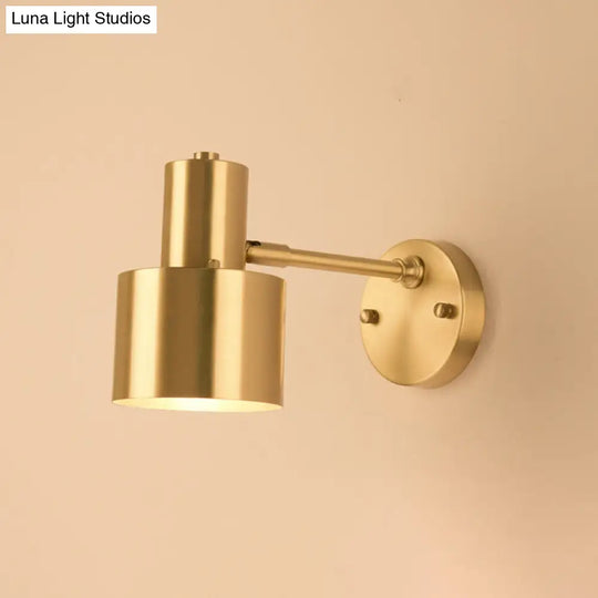 Brass Metal Geometry Wall Sconce - Modern 1 Bulb Light Fixture For Dining Room