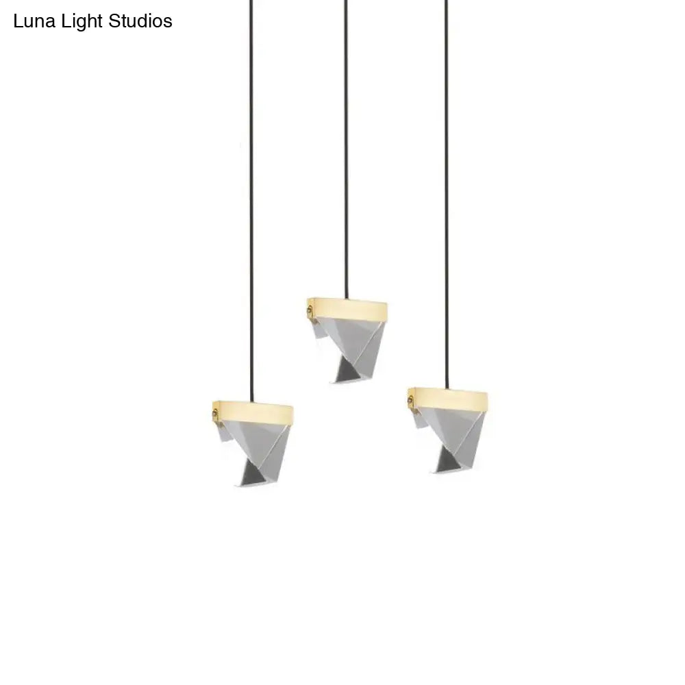 Gorgeous 3/6-Light Gem Multi Ceiling Pendant Lamp Kit With Led Beveled Crystal And Simple Brass