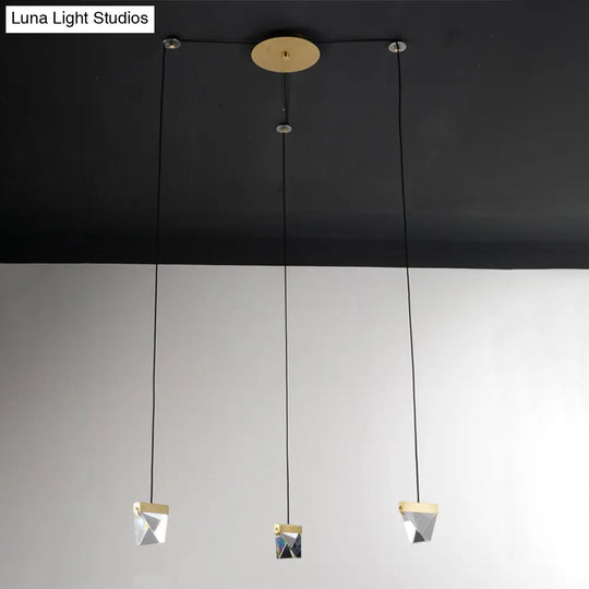 Brass Multi-Ceiling Light Kit With Beveled Crystal And Led