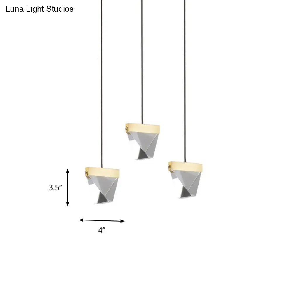 Gorgeous 3/6-Light Gem Multi Ceiling Pendant Lamp Kit With Led Beveled Crystal And Simple Brass