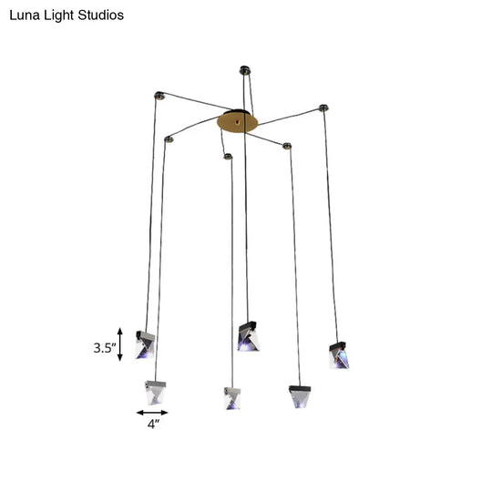 Brass Multi-Ceiling Light Kit With Beveled Crystal And Led