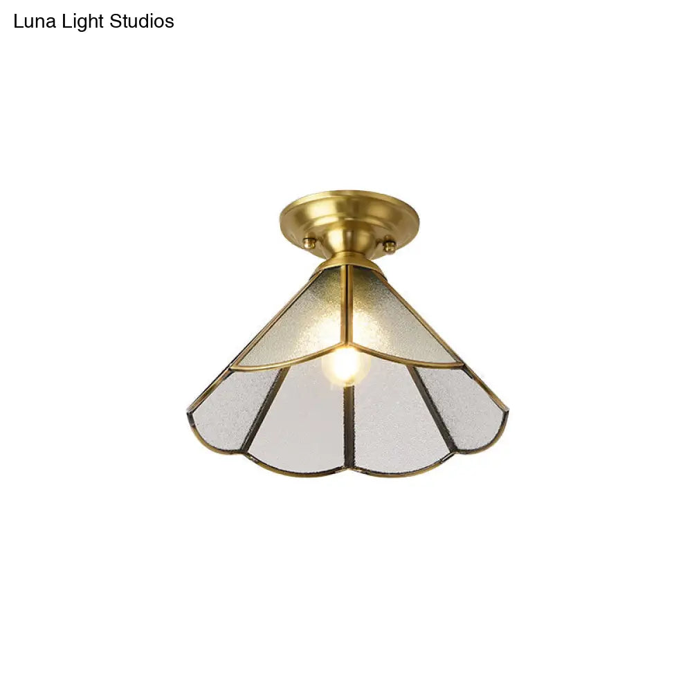 Brass Scallop Semi Flush Mount Ceiling Light