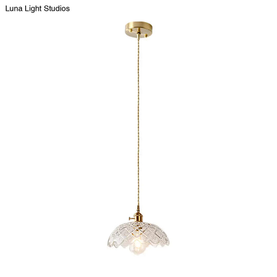 Brass Glass Pendant Light: Vintage Shaded Texture Ideal For Restaurants