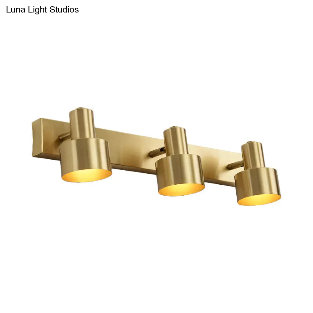 Brass Vanity Wall Light With Led Bulbs - Traditional Sconce Fixture For Bathroom