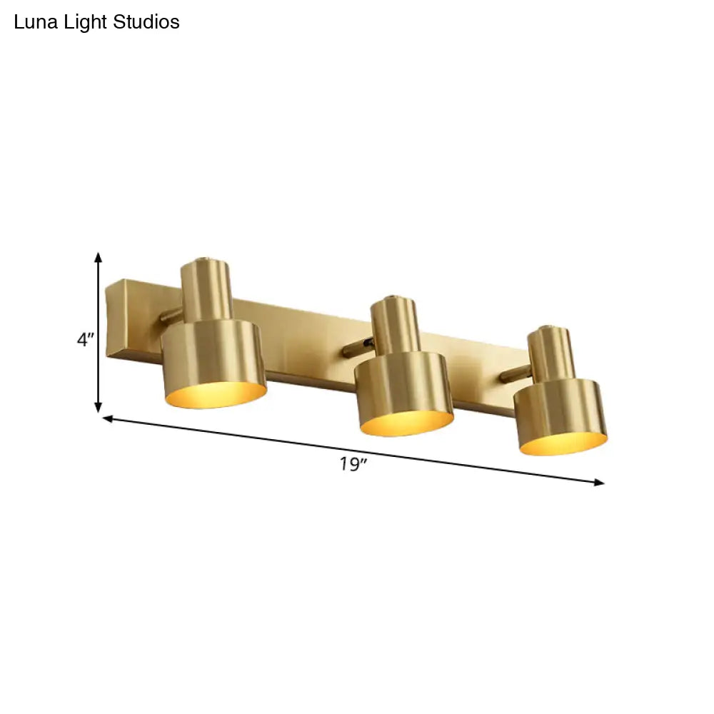 Brass Vanity Wall Light With Led Bulbs - Traditional Sconce Fixture For Bathroom