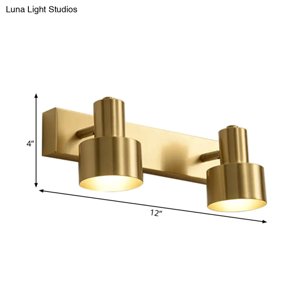 Brass Vanity Wall Light With Led Bulbs - Traditional Sconce Fixture For Bathroom